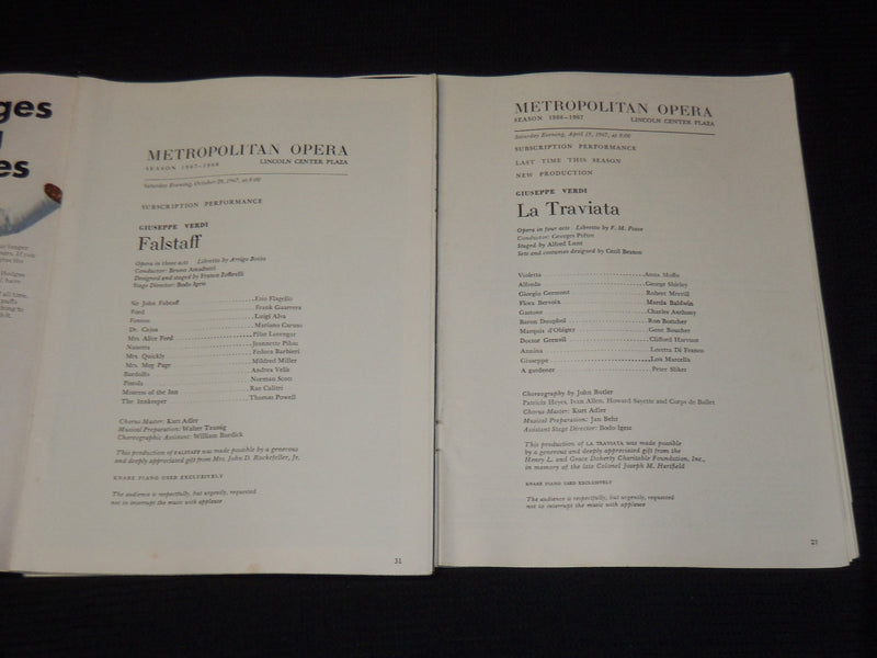 1961-1969 METROPOLITAN OPERA LINCOLN CENTER PROGRAMS LOT OF 17 ISSUES - O 2922B