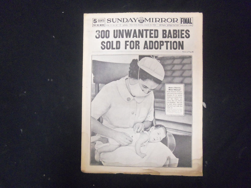 1936 AUGUST 16 NEW YORK SUNDAY MIRROR - JOE LOUIS CHOICE OVER GOB - NP 2319