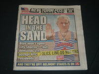 2020 MAY 20 NEW YORK POST NEWSPAPER - HEAD IN THE SAND - MAYOR DE BLASIO