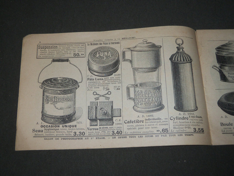 1905 NOUVELLES GALERIES MENAGERE GRANDES OCCASIONS FRENCH CATALOGUE - FR 723