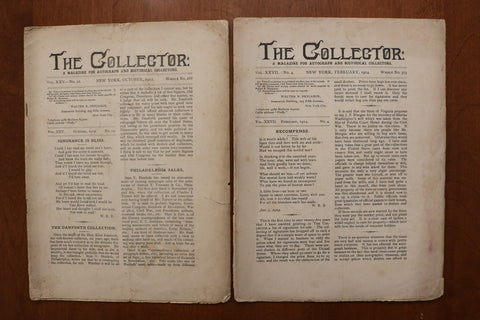 1912-1914 THE COLLECTOR AUTOGRAPH MAGAZINE - LOT OF 2 - K 3188