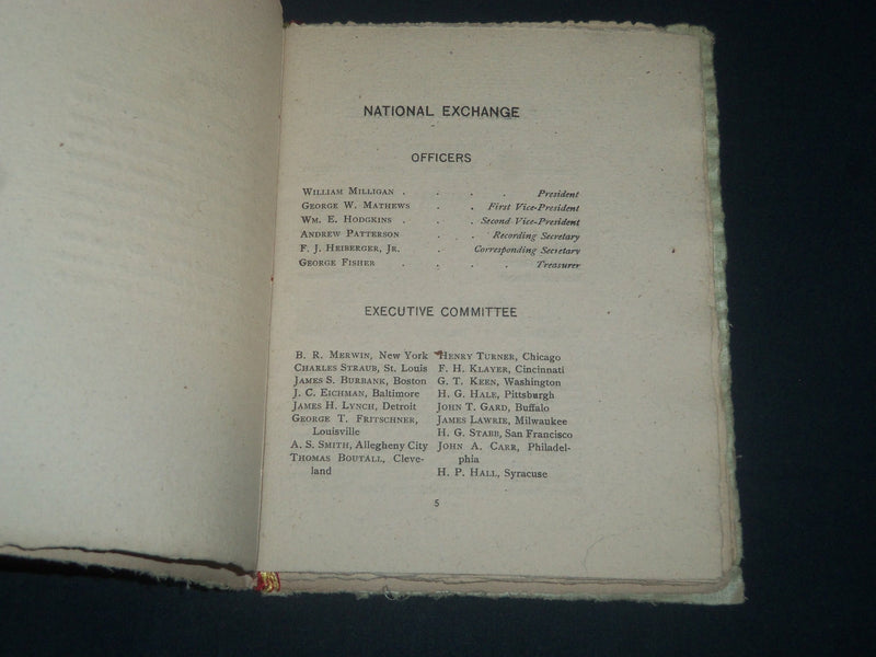 1888 JANUARY 24 MERCHANT TAILORS NATIONAL EXCHANGE CONVENTION PROGRAM - J 4227