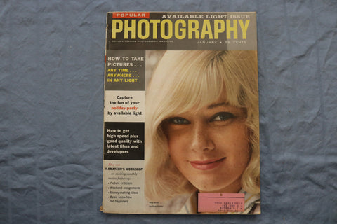1958 JANUARY POPULAR PHOTOGRAPHY MAGAZINE - MAY BRITT COVER - SP 1194K