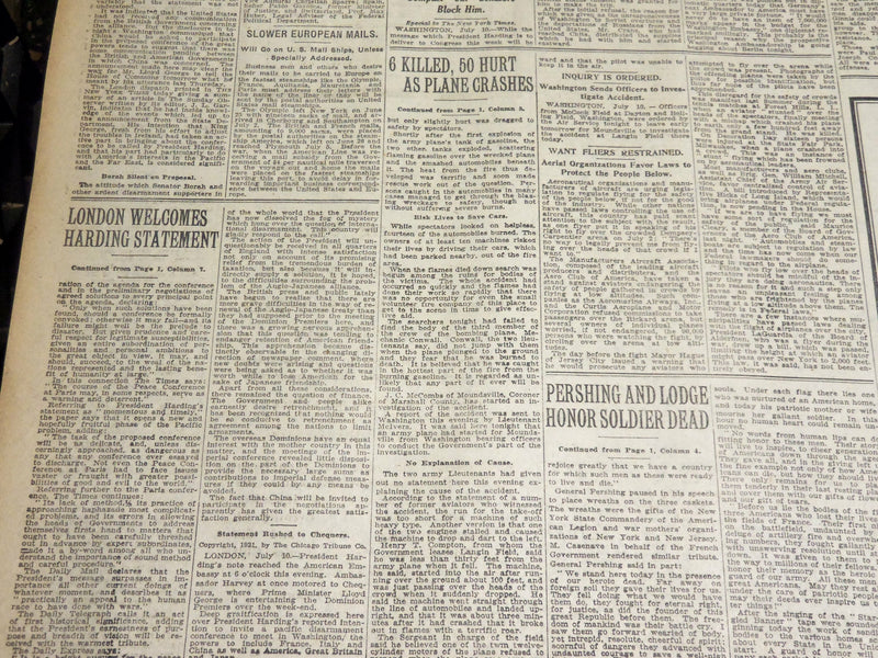 1921 JULY 11 NEW YORK TIMES - HARDING PROPOSES ARNAMENT PARLEY - NT 8700