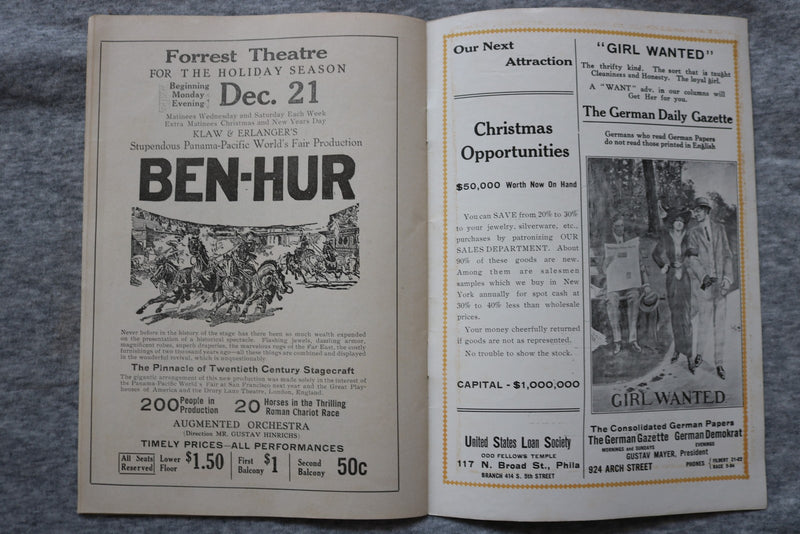 1914 PLAYS AND PLAYERS THEATRE PROGRAM MAGAZINE -MISS BILLIE BURKE COVER- K 2720