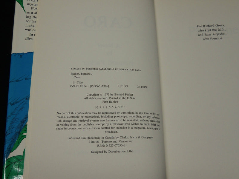 1975 CARO HARDCOVER BOOK INSCRIBED BY BERNARD PACKER - FIRST EDITION - D 515