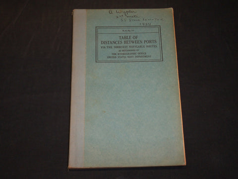 1931 TABLE OF DISTANCES BETWEEN PORTS BY U. S. STATES NAVY DEPARTMENT - J 5874