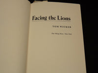 1973 FACING THE LIONS HARDCOVER BOOK BY TOM WICKER - KD 7684