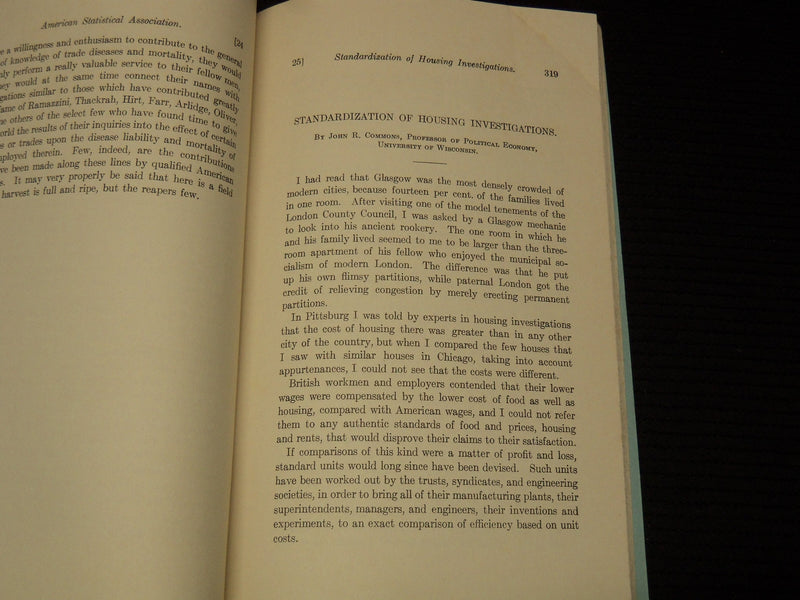 1908 DECEMBER AMERICAN STATISTICAL ASSOCIATION QUARTERLY MAGAZINE - K 1062