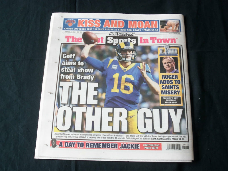 2019 JANUARY 31 NEW YORK POST NEWSPAPER - SUB ZERO COLD IN NYC