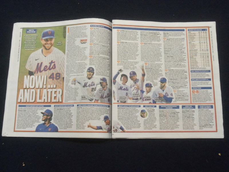 2021 MARCH 31 NEW YORK POST NEWSPAPER - BASEBALL PREVIEW SECTION - METS- YANKEES