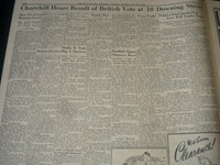 1945 JULY 26 WILMINGTON JOURNAL NEWSPAPER - BRITAIN OUSTS CHURCHILL - NT 7303