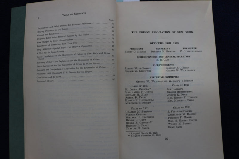 1929 PRISON ASSOCIATION OF NEW YORK ANNUAL REPORT SOFTCOVER BOOK - K 864