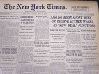 1933 JULY 18 NEW YORK TIMES - 1,000,000 BEGIN SHORT WEEK - NT 5190