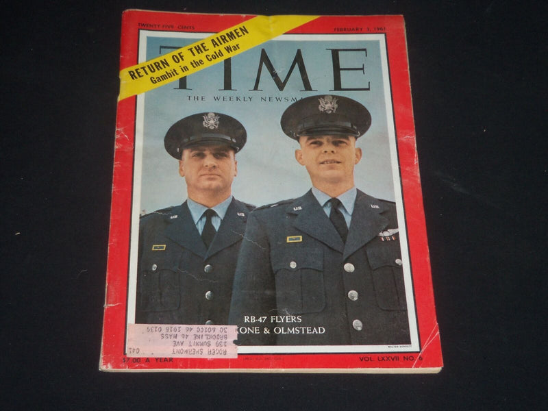 1961 FEBRUARY 3 TIME MAGAZINE-JOHN MCKONE & BRUCE OLMSTEAD, RB-47 FLYERS-T 1782