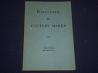 1943 PORCELAIN & POTTERY MARKS BY URBAN HARTMAN SOFTCOVER BOOK - J 1649