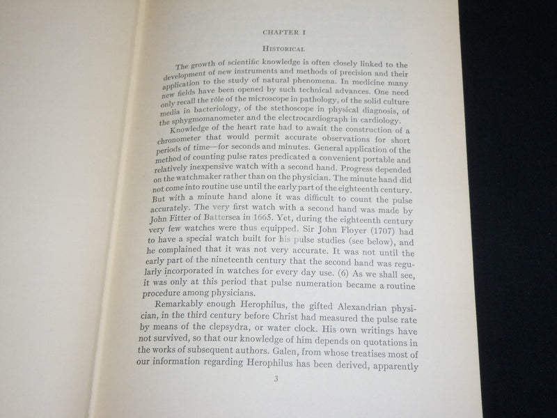1932 THE HEART RATE BOOK BY BOAS & GOLDSCHMIDT - FIRST EDITION - KD 2761U