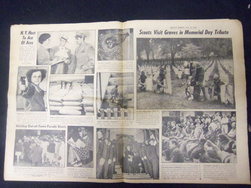 1944 MAY 28 NEW YORK SUNDAY MIRROR - YANKS SHELL MAIN NAZI ESCAPE ROAD - NP 2266