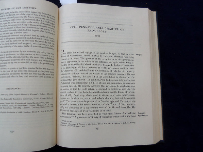 1959 SOURCES OF OUR LIBERTIES HARDCOVER BOOK BY R. PERRY & J. COOPER - KD 8606