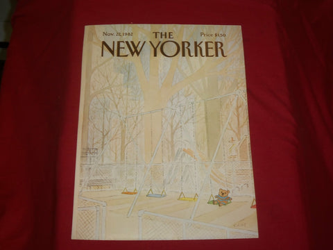 1982 NOVEMBER 22 NEW YORKER MAGAZINE FRONT COVER ONLY - GREAT ART FOR FRAMING