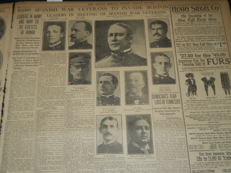 1908 AUGUST 30 THE BOSTON HERALD - CLEVELAND'S LAST MESSAGE TO NATION - BH 302