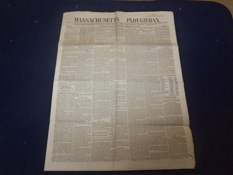 1846 FEBRUARY 21 MASSACHUSETTS PLOUGHMAN NEWSPAPER - SILLIMAN'S LECTURE- NP 5119