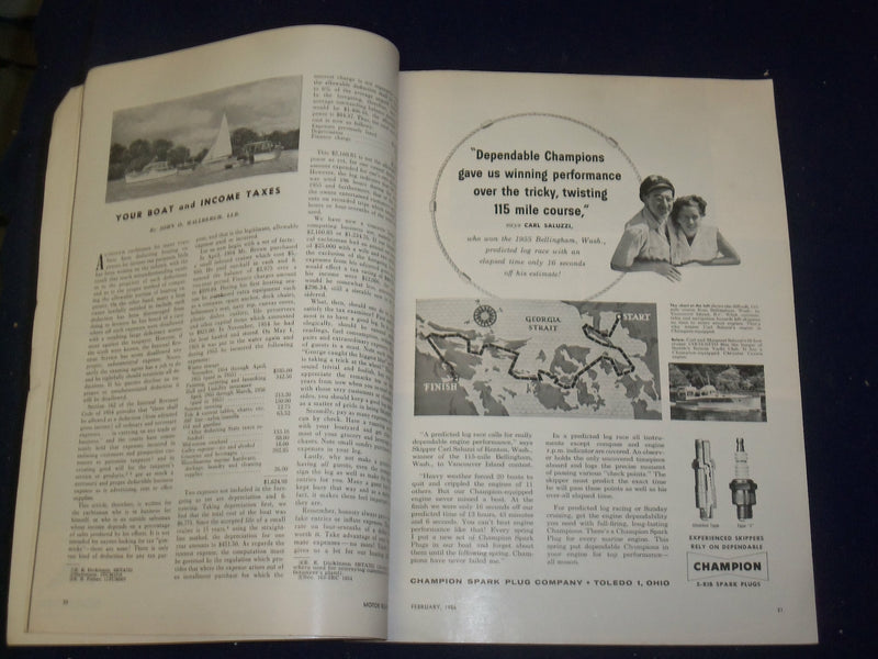 1956 FEBRUARY MOTOR BOATING MAGAZINE - THE YACHTSMEN'S MAGAZINE - B 6621