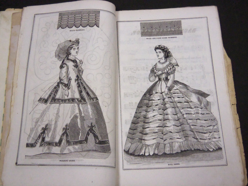1865 PETERSON'S LADIES NATIONAL MAGAZINE LOT OF 3 - GREAT PATTERNS - WR 591H