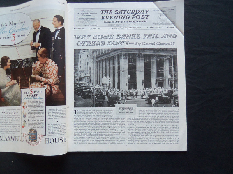 1933 MAY 20 THE SATURDAY EVENING POST MAGAZINE - ILLUSTRATED COVER - SP 1513