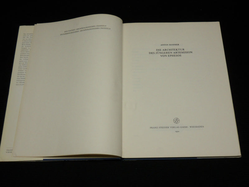 1972 DIE ARCHITEKTUR DES JUNGEREN ARTEMISION VON EPHESOS BOOK - R 710I