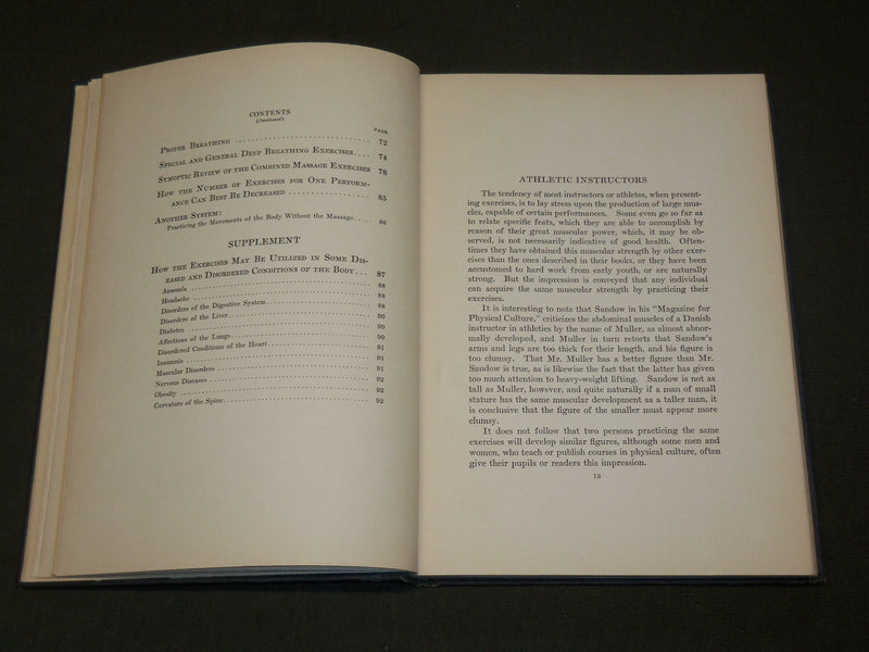 1920 MASSAGE AND EXERCISES COMBINED BOOK BY ALBRECHT JENSEN - KD 6129