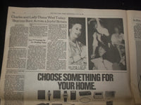 1981 JULY 29 NEW YORK TIMES NEWSPAPER - PRINCE CHARLES & DIANA TO MARRY- NP 8399