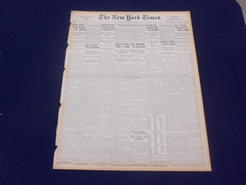 1920 APRIL 23 NEW YORK TIMES - OVERALLS PARADE TO OPEN A REVOLT - NT 8296