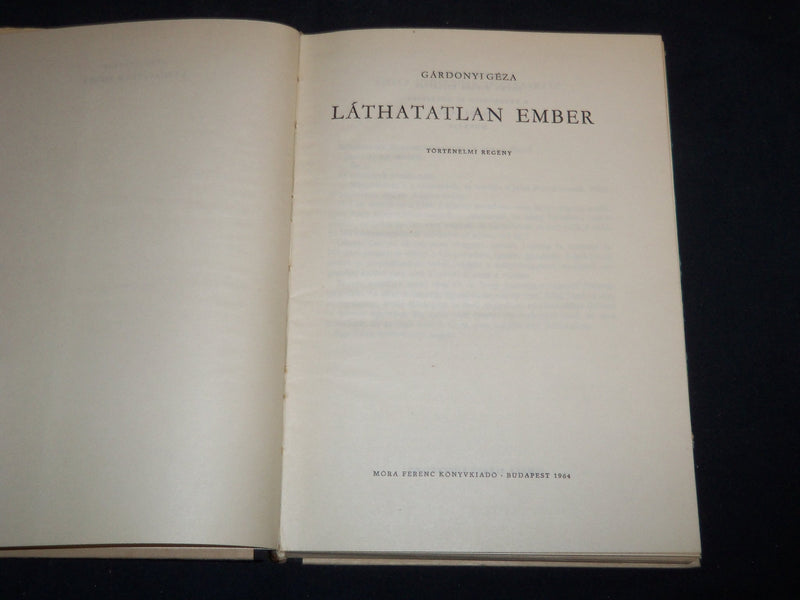1964 LATHATATLAN EMBER HARDCOVER BOOK BY GARDONYI GEZA - KD 4671D
