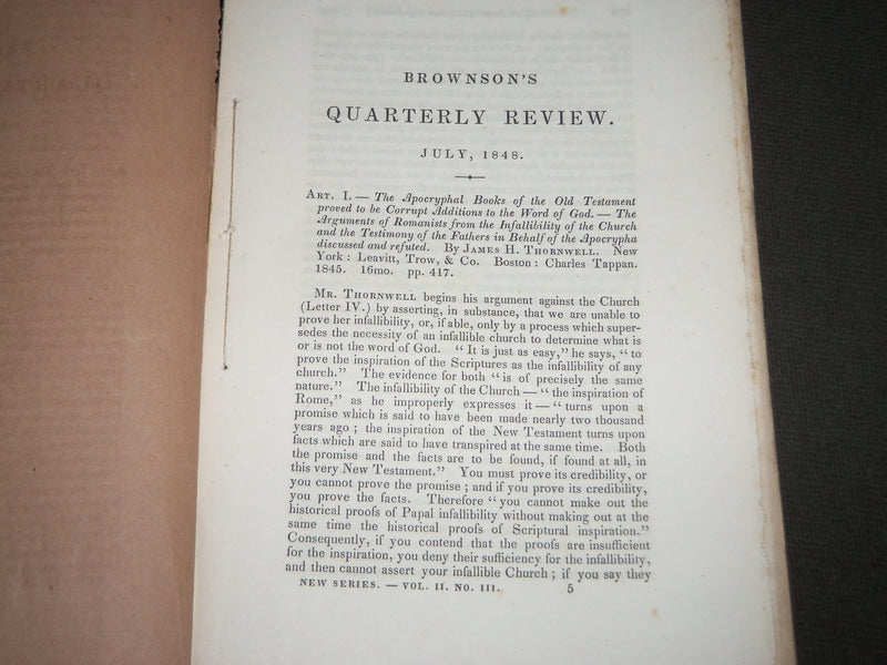 1847-1859 BROWNSON'S QUARTERLY REVIEW MAGAZINE LOT OF 9 ISSUES - WR 714