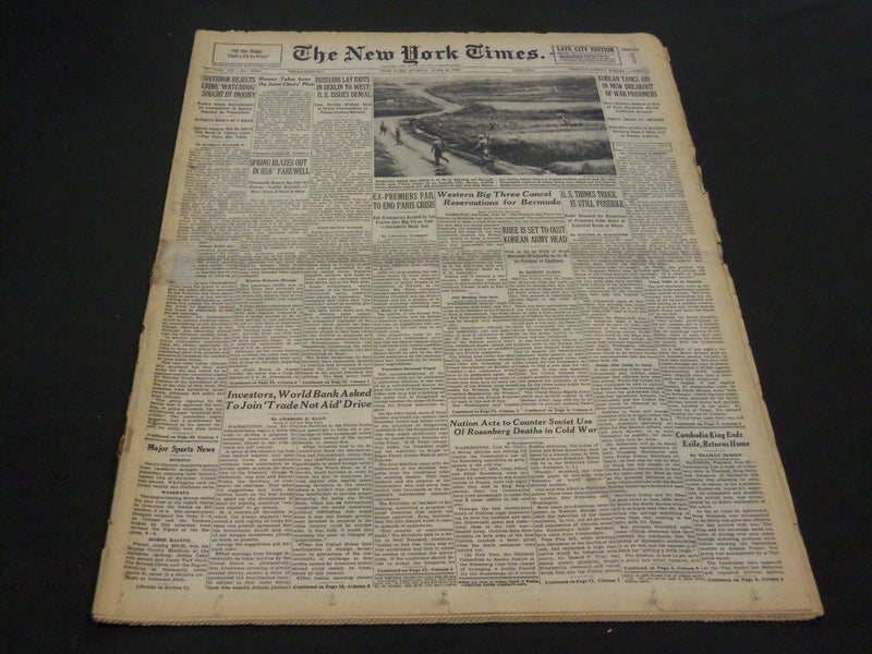 1953 JUNE 21 NEW YORK TIMES - KOREAN TANKS AID BREAKOUT OF PRISONERS - NT 4475