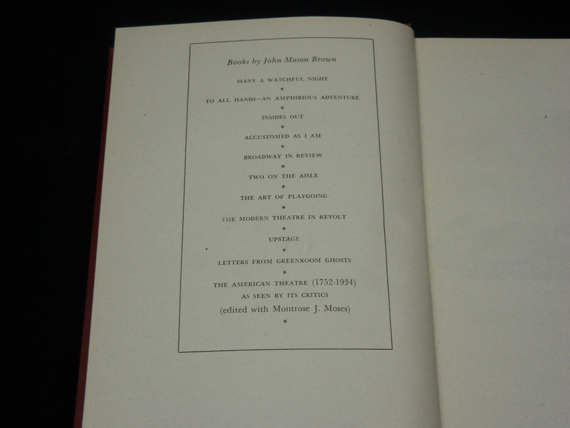 1944 MANY A WATCHFUL NIGHT HARDCOVER BOOK BY LT. JOHN MASON BROWN - KD 6555
