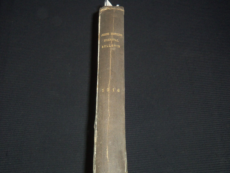 1916 JOHNS HOPKINS HOSPITAL BULLETIN BOUND VOLUME NO. 27 - KD 5403K