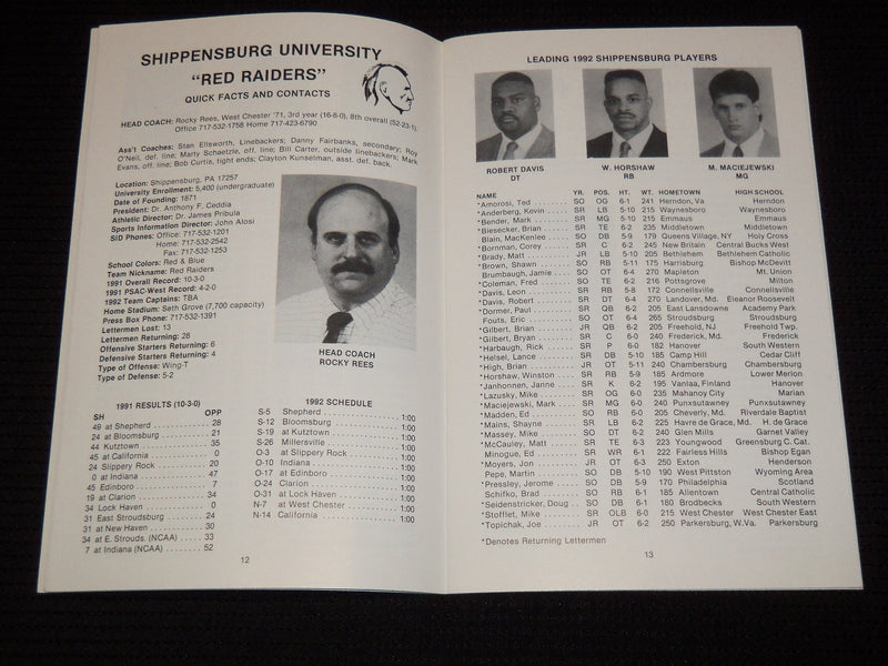 1985-1992 PENNSYLVANIA STATE ATHLETIC CONFERENCE FOOTBALL GUIDES LOT OF -O 3027E