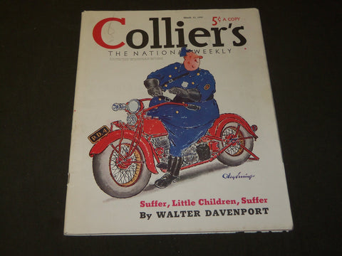 1937 MARCH 13 COLLIER'S MAGAZINE - GREAT ILLUSTRATIONS, ARTICLES & ADS - ST 3629