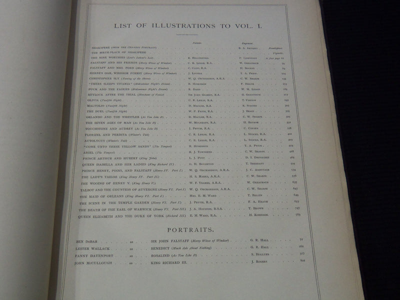 1870'S THE WORKS OF SHAKESPERE CHARLES KNIGHT VOLUME 1 - IMPERIAL - KD 3351T