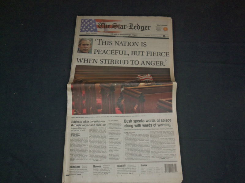 2001 SEPTEMBER 15 THE STAR-LEDGER NEWSPAPER - NATION IS PEACEFUL, BUT - NP 3474