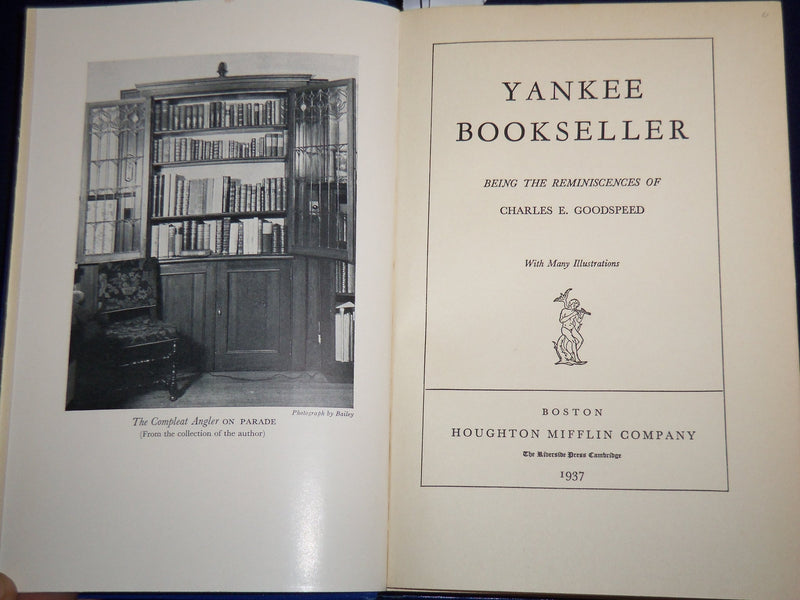 1937 YANKEE BOOKSELLER HARDCOVER BOOK BY CHARLES E. GOODSPEED - KD 2058J