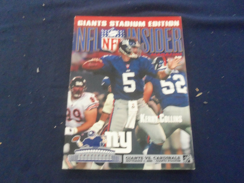 2000 SEP 3 NFL INSIDER MAGAZINE - NY GIANTS VS. ARIZONA CARDINALS - ST 2968C