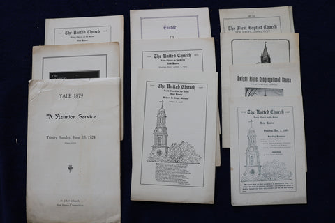 1905-1928 NEW HAVEN CHURCH PROGRAMS - LOT OF 10 - K 1542