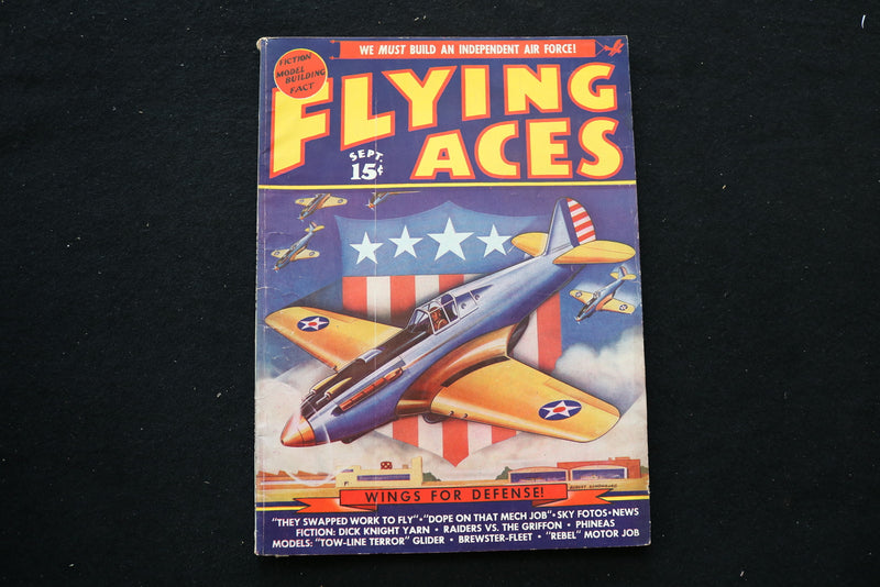 1940 SEPTEMBER FLYING ACES MAGAZINE - WINGS FOR DEFENSE COVER - ST 1011P