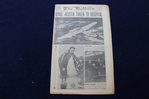1927 JULY 2 SAN FRANCISCO BULLETIN - BYRD, ACOSTA TAKEN TO HOSPITAL - NP 8895
