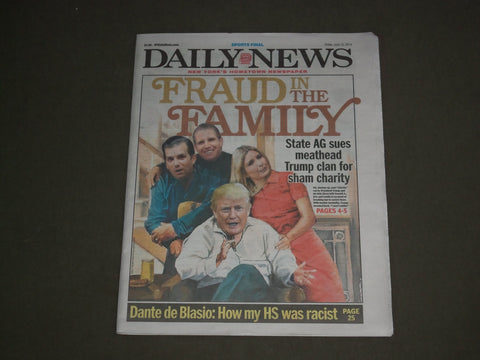 2018 JUNE 15 NEW YORK DAILY NEWS - NY STATE AG SUES TRUMP CLAN FOR SHAM CHARITY