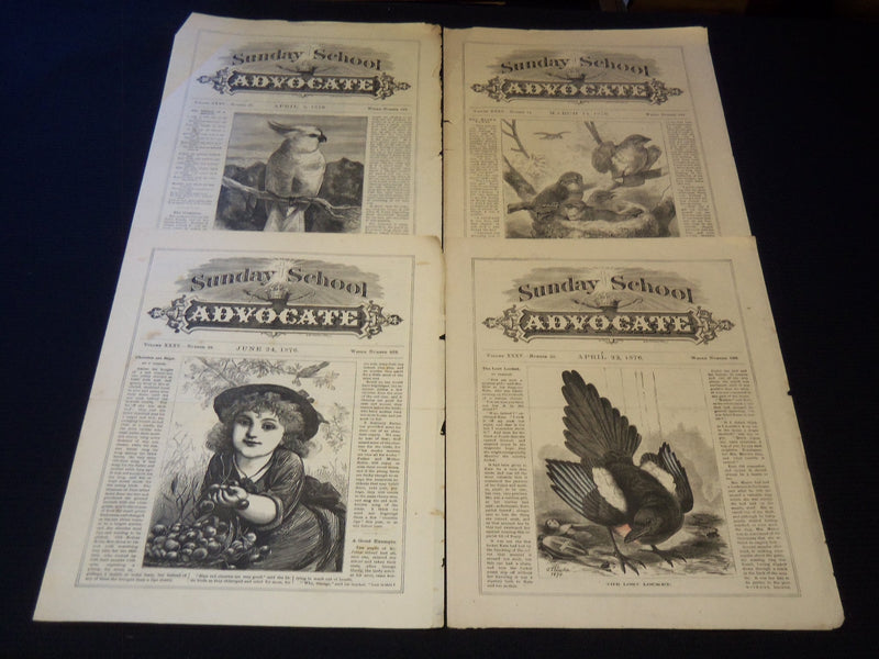 1858-1877 SUNDAY SCHOOL ADVOCATE NEWSPAPER LOT OF 225 ISSUES - O 3300