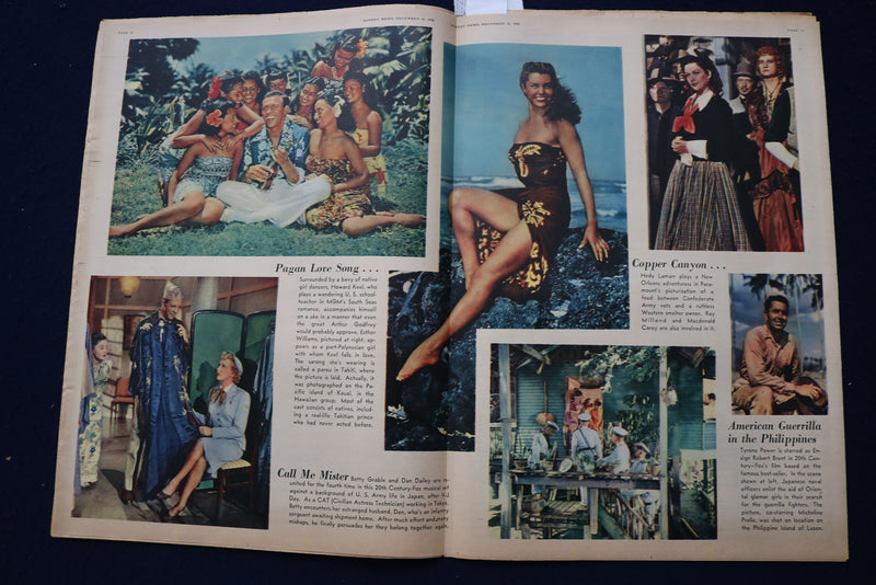 1950 NOV 12 SUNDAY NEWS PICTURE NEWSPAPER - JANET LEIGH - COLOR MOVIES- E 22761